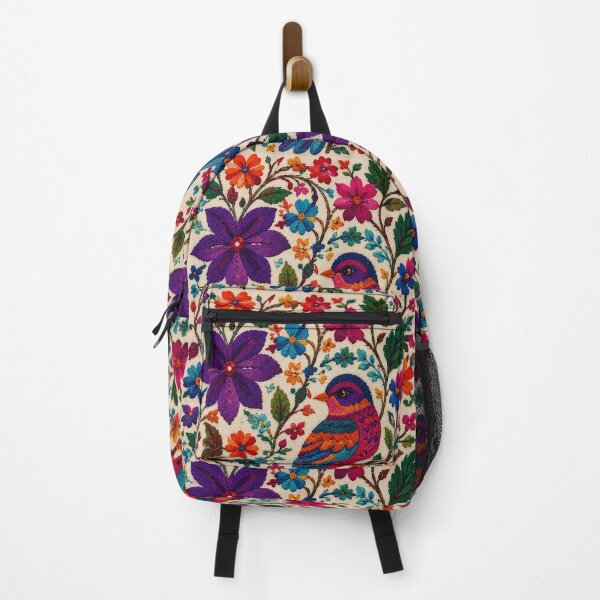 Item preview, Traditional Mexican Folk Art Colorful Embroidered Bird Floral designed and sold by BrainCurves.