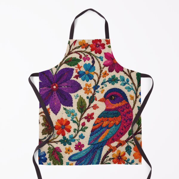 Item preview, Traditional Mexican Folk Art Colorful Embroidered Bird Floral designed and sold by BrainCurves.
