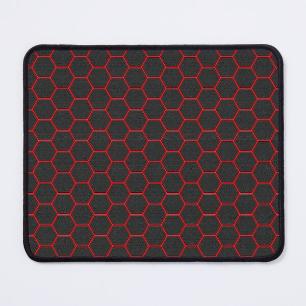 Item preview, Black Carbon Hexagon Pattern with Red Neon Glow designed and sold by Aimaniia666.