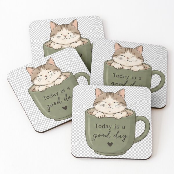Item preview, Today Is a Good Day | Cute Cat in Coffee Mug | Kawaii Cat Lover Quote | Cozy Coffee Aesthetic Gift designed and sold by Sara-Ai.
