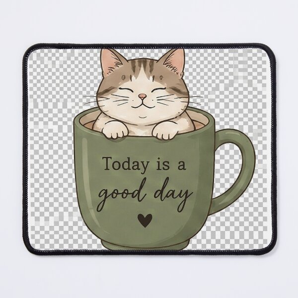 Item preview, Today Is a Good Day | Cute Cat in Coffee Mug | Kawaii Cat Lover Quote | Cozy Coffee Aesthetic Gift designed and sold by Sara-Ai.