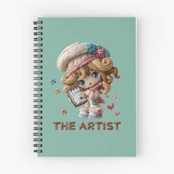 Item preview, The Artist Cute Painter Girl Embroidery Design designed and sold by MegaNovaArt.