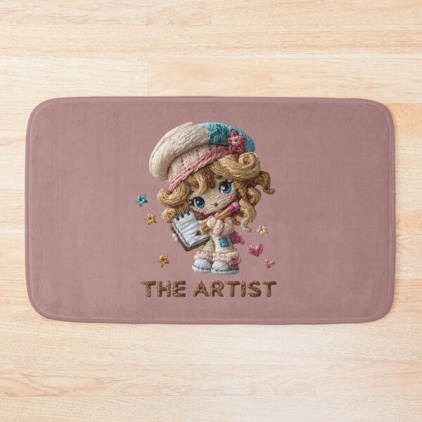 Item preview, The Artist Cute Painter Girl Embroidery Design designed and sold by MegaNovaArt.