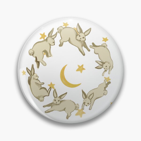 Item preview, Adorable Illustrated Rabbits Fly Around the Moon designed and sold by MissLisDraws.