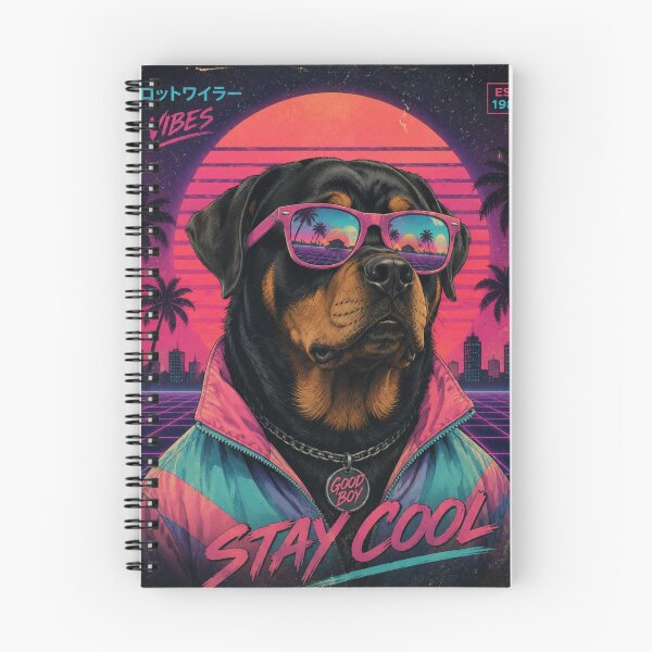 Item preview, Retro Rottweiler Vaporwave Shirt, Neon 80s Dog Art, Stay Cool Rottie, Funny Dog Lover Gift, Synthwave Pet Design designed and sold by LuxeBuzz.