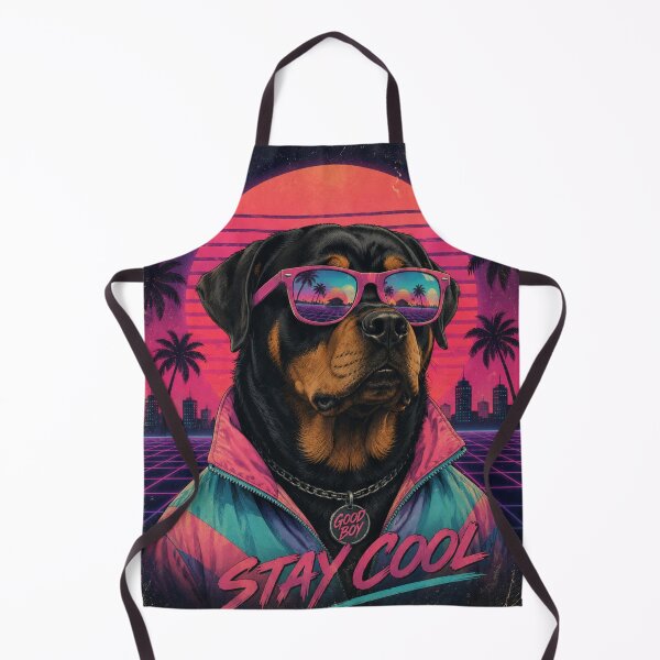 Item preview, Retro Rottweiler Vaporwave Shirt, Neon 80s Dog Art, Stay Cool Rottie, Funny Dog Lover Gift, Synthwave Pet Design designed and sold by LuxeBuzz.