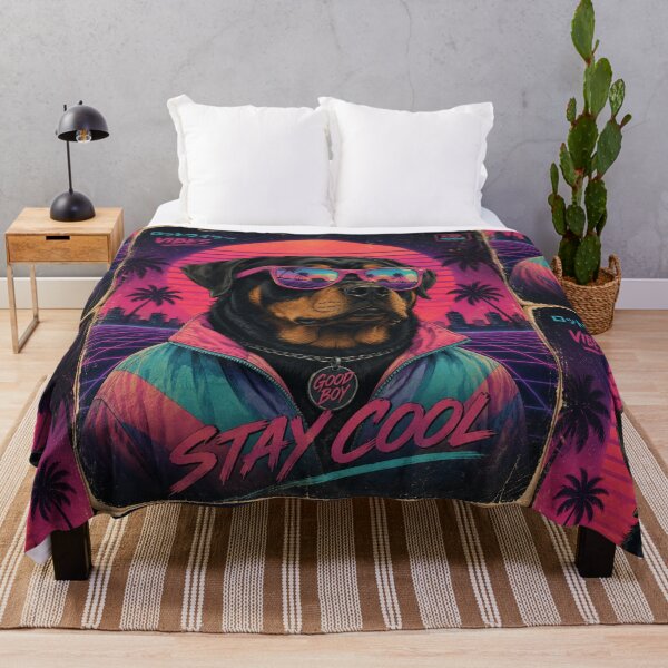 Item preview, Retro Rottweiler Vaporwave Shirt, Neon 80s Dog Art, Stay Cool Rottie, Funny Dog Lover Gift, Synthwave Pet Design designed and sold by LuxeBuzz.