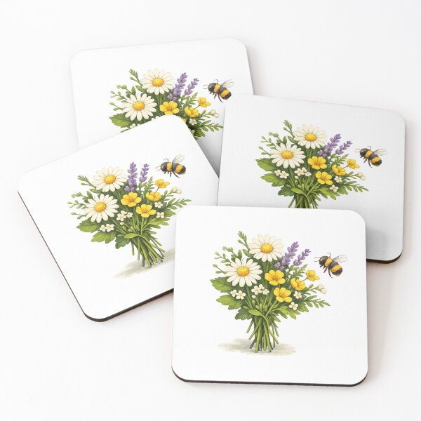 Item preview, flowers and a bee designed and sold by Brejko.