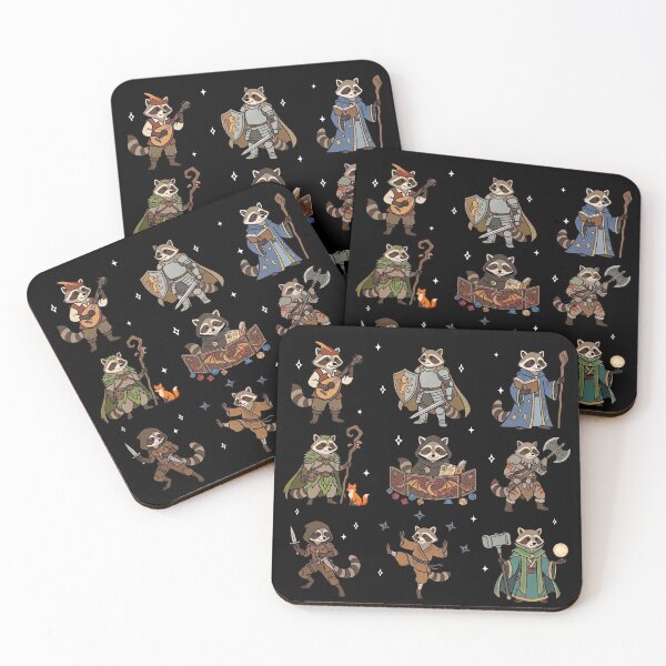 Item preview, DND RACCOONS, Dungeons and Dragons characters, RPG retro cartoon style designed and sold by DungeonAtelier.