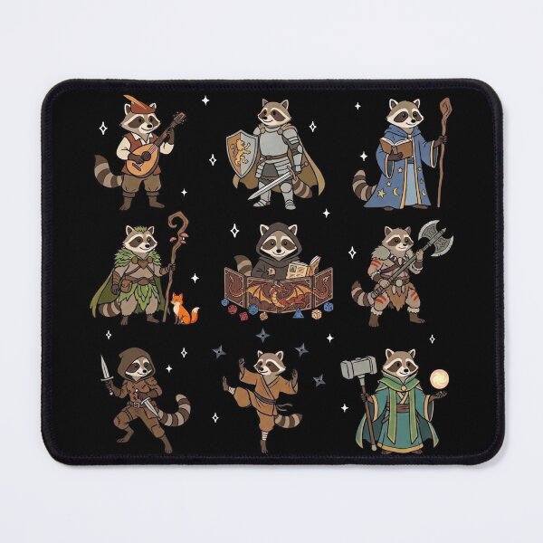 Item preview, DND RACCOONS, Dungeons and Dragons characters, RPG retro cartoon style designed and sold by DungeonAtelier.