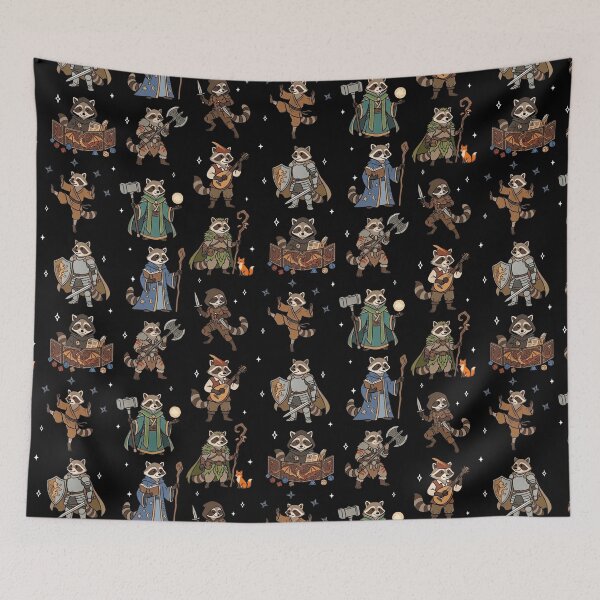 Item preview, DND RACCOONS, Dungeons and Dragons characters, RPG retro cartoon style designed and sold by DungeonAtelier.
