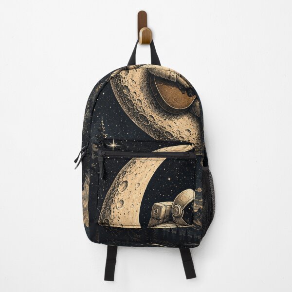 Item preview, Astronaut Playing Guitar on Crescent Moon – Vintage Space Art – Cosmic Music Illustration, Celestial Wall Decor, Dreamy Galaxy Design designed and sold by GrzywaM.