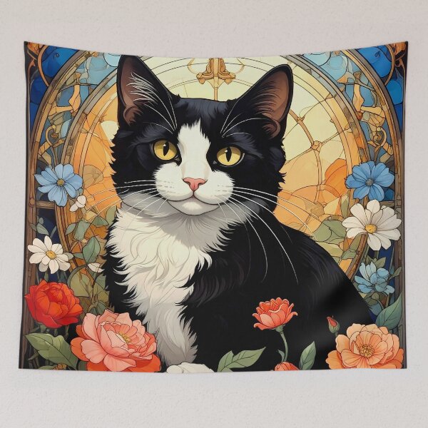 Item preview, Klimt Cat in Flower Garden designed and sold by Vicky Brago-Mitchell®.