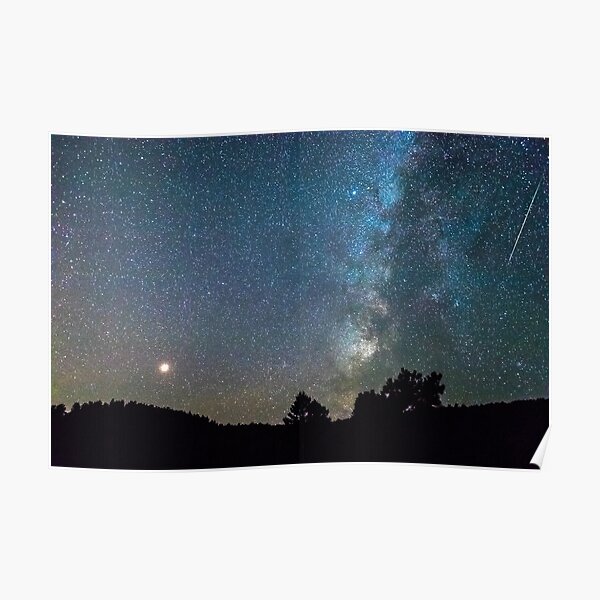 Mars - Perseid Meteor - Milky Way Poster