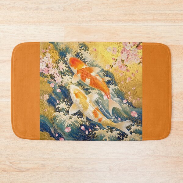 Item preview, Golden Koi Fish and Cherry Blossoms - Traditional Japanese Art designed and sold by Natalia-Vlad.