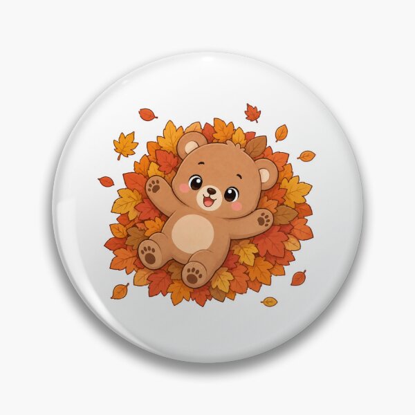 Item preview, Cute Teddy Bear Playing in Autumn Leaves Cartoon designed and sold by Seculinator.