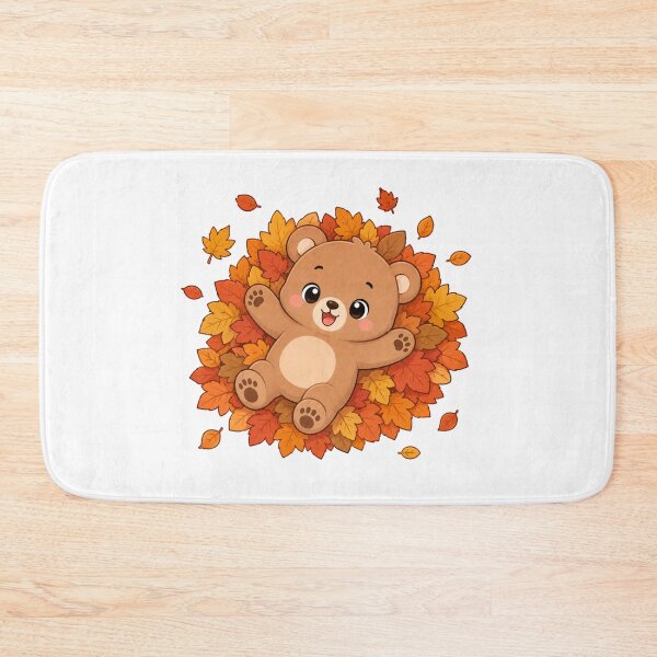 Item preview, Cute Teddy Bear Playing in Autumn Leaves Cartoon designed and sold by Seculinator.