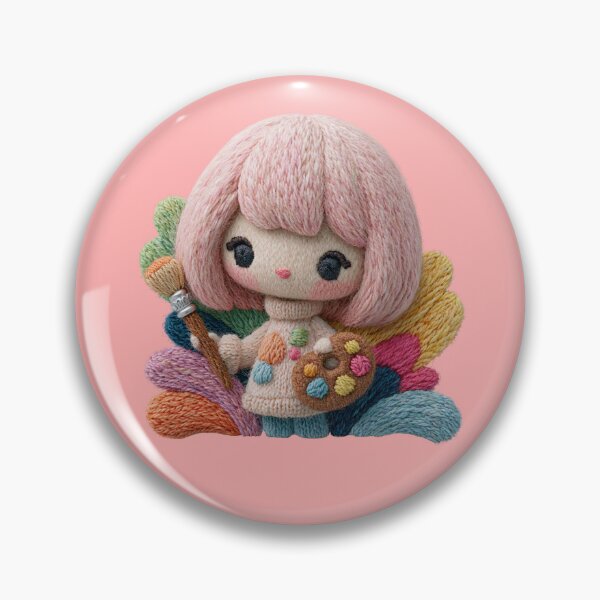 Item preview, Cute Little Artist Doll Embroidery Design designed and sold by MegaNovaArt.