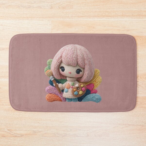 Item preview, Cute Little Artist Doll Embroidery Design designed and sold by MegaNovaArt.