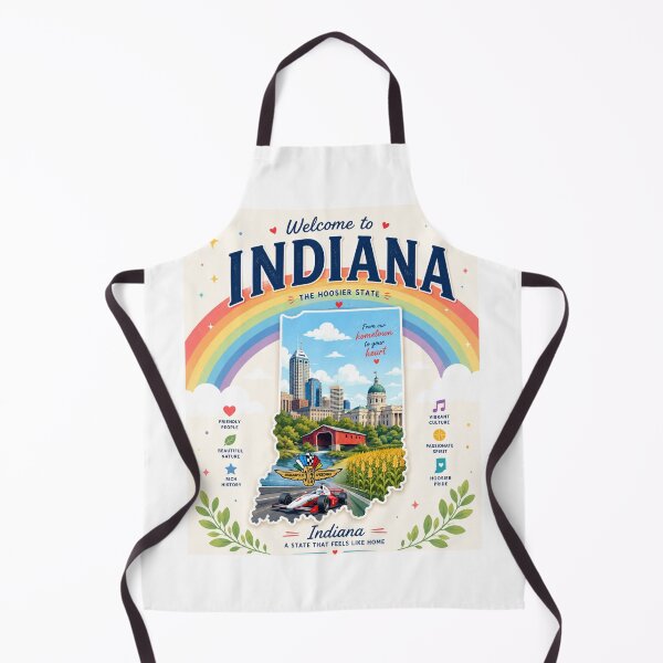 Item preview, Indiana Rainbow Skyline Travel Poster | Colorful Hoosier State Wall Art designed and sold by ElartedeNoel.