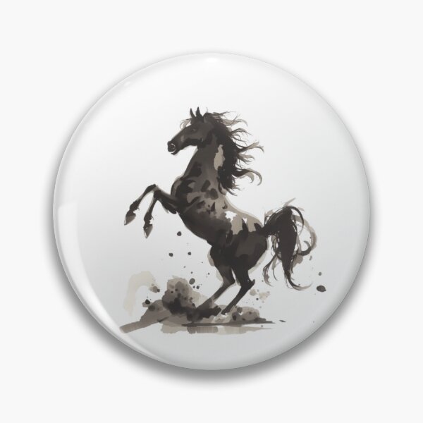 Item preview, Majestic Rearing Black Horse Watercolor Art designed and sold by ByKayaPrints.