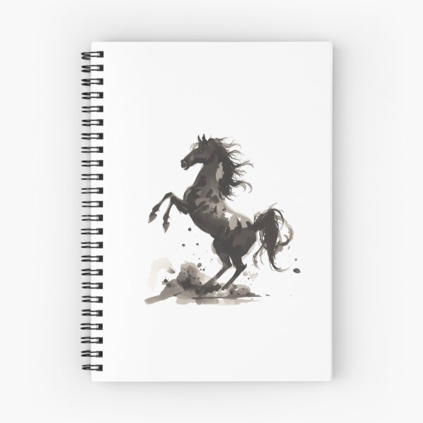 Item preview, Majestic Rearing Black Horse Watercolor Art designed and sold by ByKayaPrints.