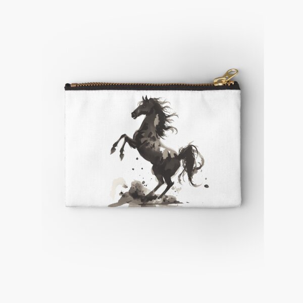 Item preview, Majestic Rearing Black Horse Watercolor Art designed and sold by ByKayaPrints.