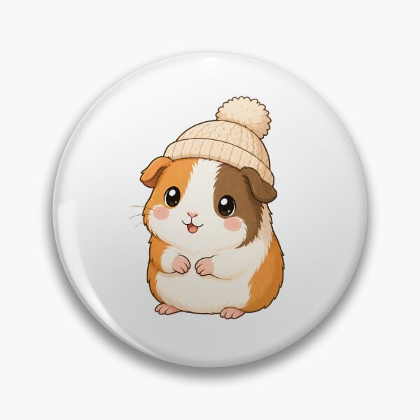 Item preview, Cute Guinea Pig Wearing Cozy Winter Hat Cartoon designed and sold by Seculinator.