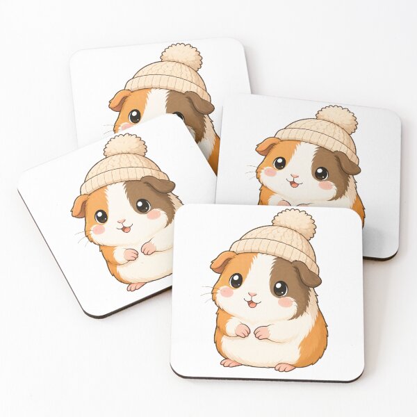 Item preview, Cute Guinea Pig Wearing Cozy Winter Hat Cartoon designed and sold by Seculinator.