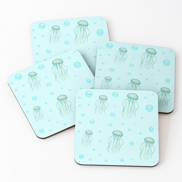 Item preview, Watercolor Jellyfish Floating Bubbles Ocean Aesthetic Art designed and sold by Art IN Pack.