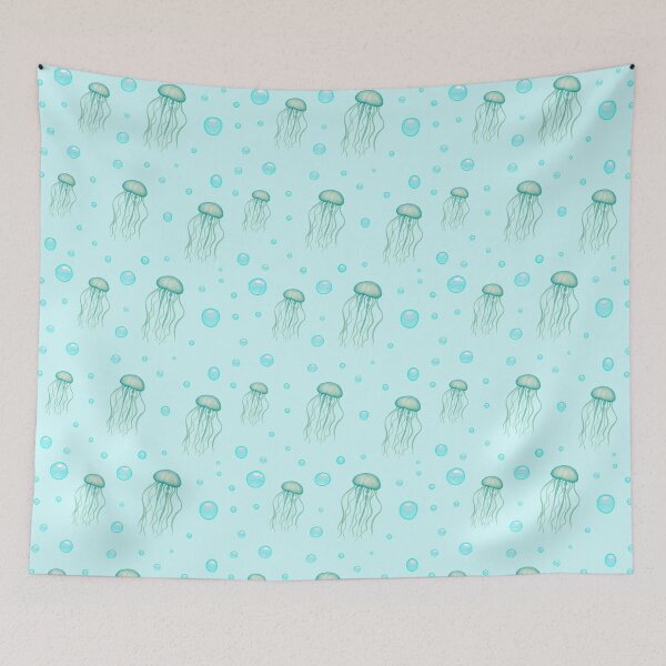 Item preview, Watercolor Jellyfish Floating Bubbles Ocean Aesthetic Art designed and sold by Art IN Pack.