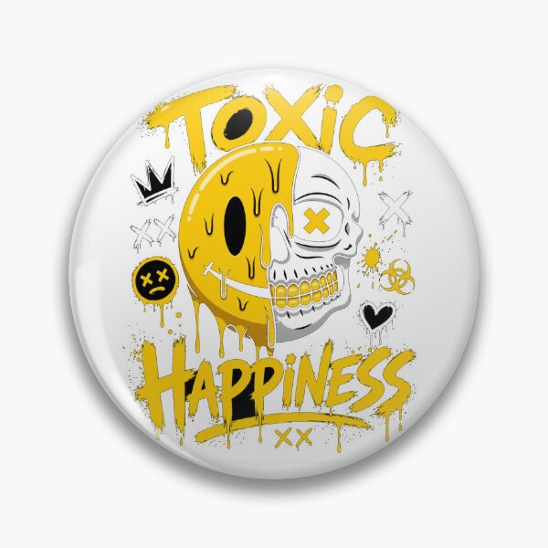 Item preview, Toxic Happiness T-Shirt | Dark Humor Skull Smiley Graphic Tee | Gothic Graffiti Streetwear Shirt designed and sold by MAStrends.