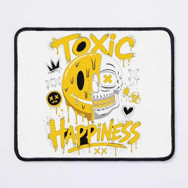Item preview, Toxic Happiness T-Shirt | Dark Humor Skull Smiley Graphic Tee | Gothic Graffiti Streetwear Shirt designed and sold by MAStrends.