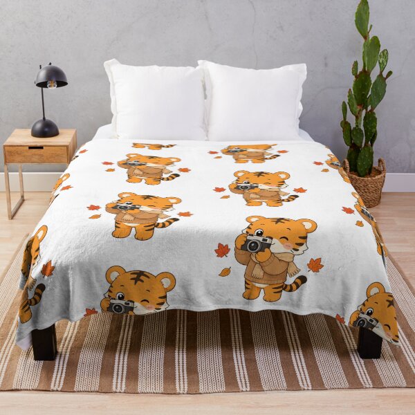 Item preview, Cute Autumn Tiger Taking Photos Cartoon Animal Design designed and sold by Seculinator.