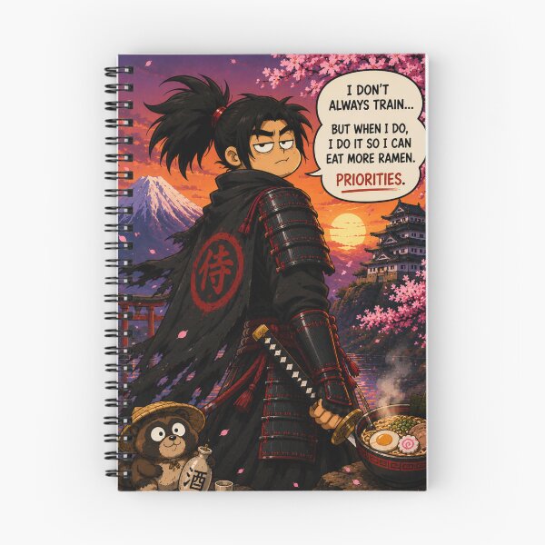 Item preview, Funny Samurai Loves Ramen Cartoon designed and sold by Diablica90.