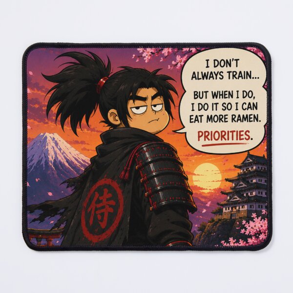 Item preview, Funny Samurai Loves Ramen Cartoon designed and sold by Diablica90.
