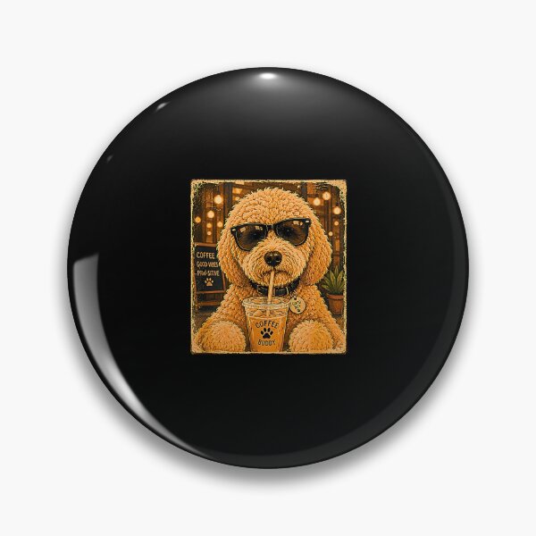 Item preview, Funny Goldendoodle Drinking Iced Coffee Dog with Sunglasses designed and sold by Rahamkshop.