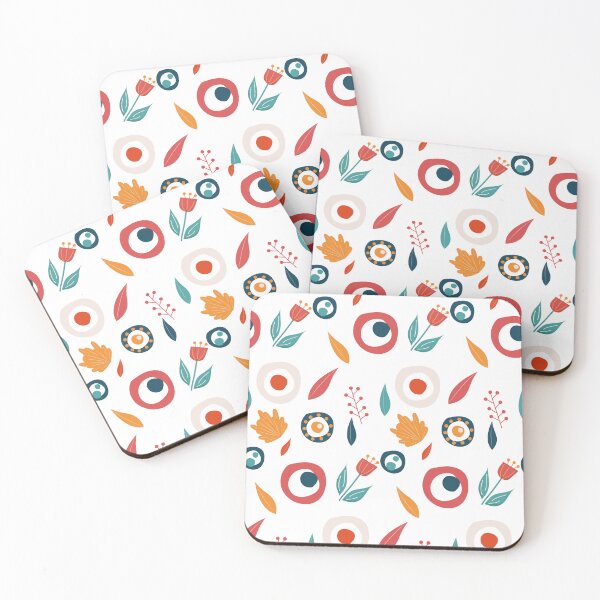Item preview, Boho Floral Pattern - Folk Art Tulips and Wreaths designed and sold by YourHue.