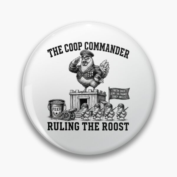 Item preview, Military Chicken Commander Funny Farm Parody Art designed and sold by SiarheiYur.