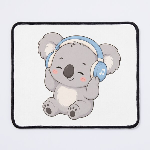 Item preview, Cute Koala Listening to Music with Headphones Cartoon designed and sold by Seculinator.