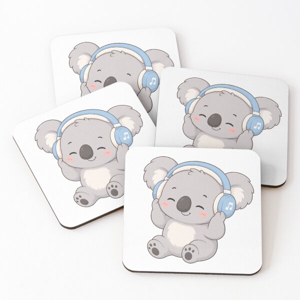 Item preview, Cute Koala Listening to Music with Headphones Cartoon designed and sold by Seculinator.