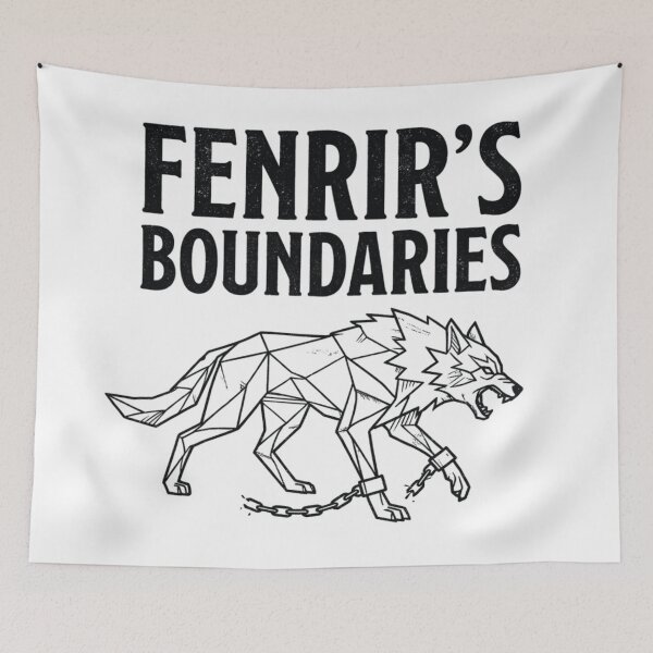 Item preview, Fenrir's Boundaries Norse Mythology Chained Wolf Tee designed and sold by Gabe1983.