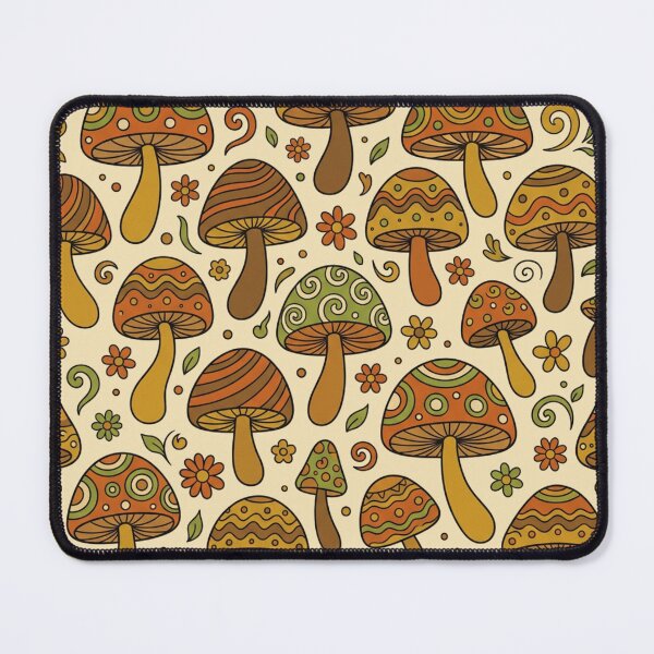 Item preview, Retro 70s Mushroom Pattern Groovy Vintage Cottagecore  designed and sold by Arobinoz.