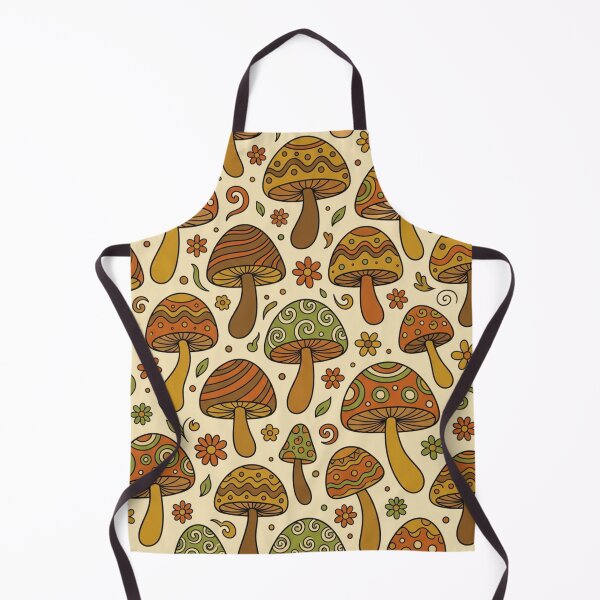 Aperçu de l'œuvre Motif champignon rétro années 70, style cottagecore vintage et groovy créée et vendue par Arobinoz.