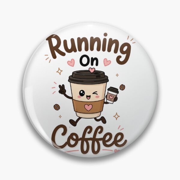 Item preview, Running On Coffee Cute Kawaii Coffee Cup Funny Caffeine Lover Sticker & T-Shirt designed and sold by Sanika arts .