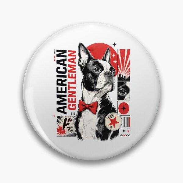 Item preview, American Gentleman Boston Terrier Urban Comic Dog designed and sold by AntiqueImages.