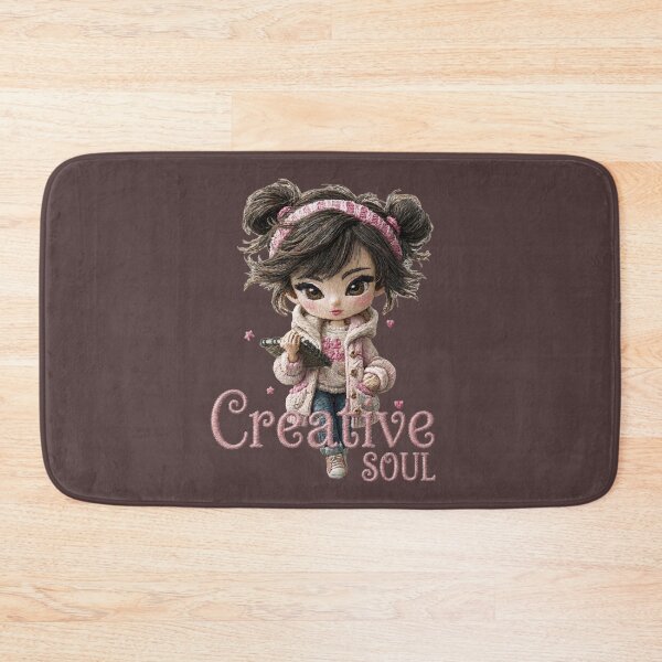 Item preview, Creative Soul Cute Girl Embroidery Design designed and sold by MegaNovaArt.