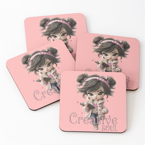 Item preview, Creative Soul Cute Girl Embroidery Design designed and sold by MegaNovaArt.