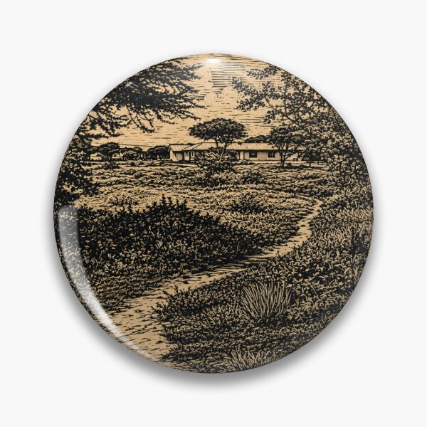 Item preview, Tanzanian Landscape | African Safari Linocut Sticker & Postcard designed and sold by Linoluca.