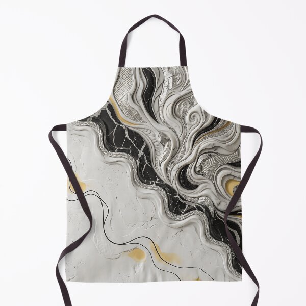 Item preview, Abstract Fluid Marble Waves in Gold and Silver designed and sold by Aureva Arts Shop.